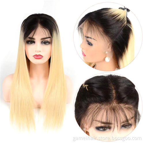 Straight 613 12a  Pre Plucked Human Hair Transparent Lace Frontal Closure Wig Blonde HD Full Lace Front Wig Human Hair Vendor